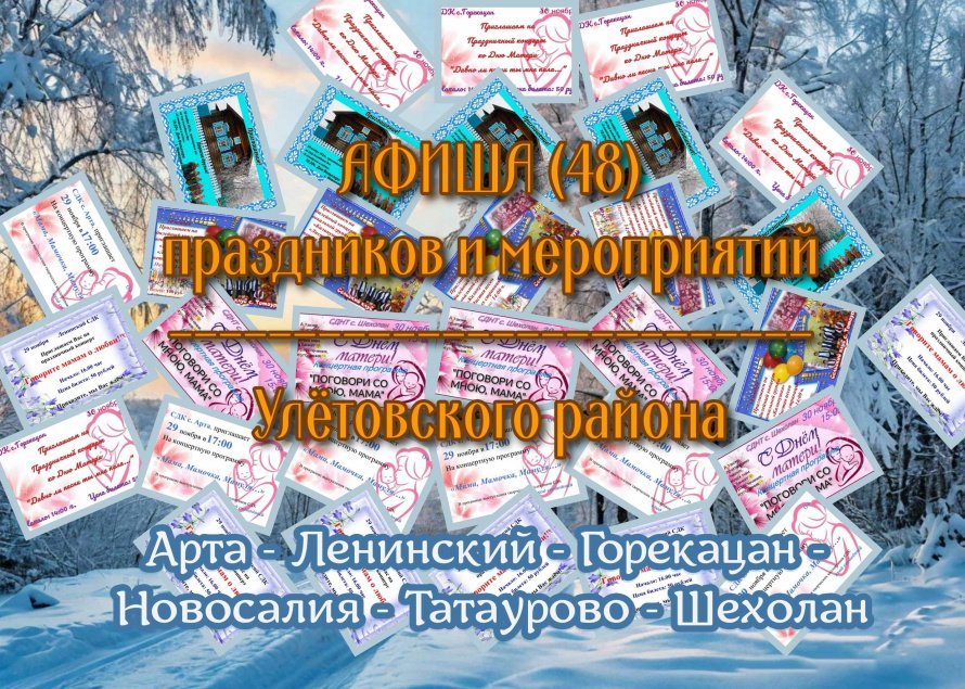 Афиша учреждения культуры Улётовского района (26.11.2024)