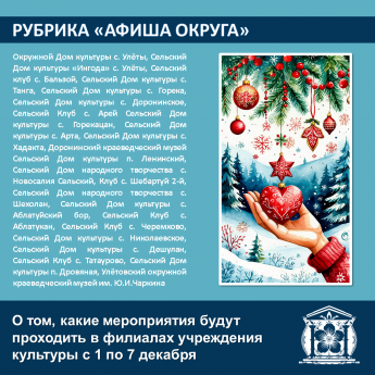 Анонс мероприятий с 1 декабря по 7 декабря